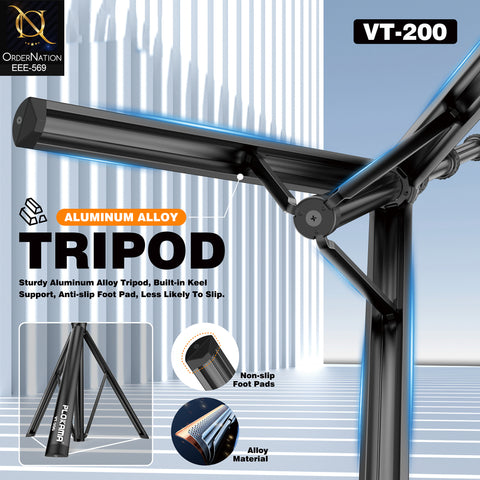 Plokama VT-200 200cm Professional Adjustable Tripod Stand with Remote Control for Camera and Mobile Photography