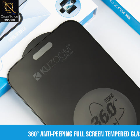 iPhone 17 Screen Protector - Black - Kuzoom Privacy Anti Peeping Full Screen Tempered Privacy Glass