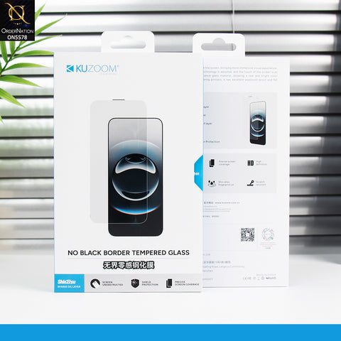 iPhone 17 Pro Max Screen Protector - Transparent - Kuzoom No Black Border Tempered Glass Protector