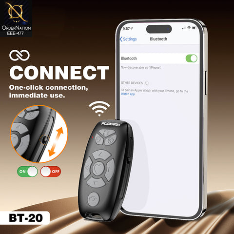 Plokama BT-20 Wireless Bluetooth Camera Remote Control for Smartphones – Rechargeable Selfie & Video Controller