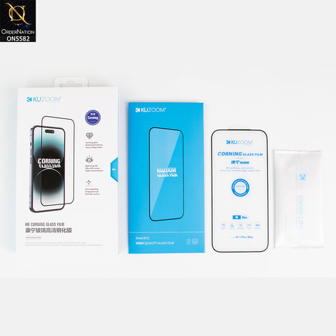 iPhone 17 Screen Protector - Transparent - Kuzoom 9H Hardness Anti Scratch Full Screen Tempered Glass