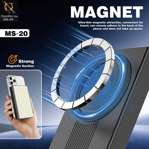 Plokama MS-20 Magnetic 6W LED Photography Light with Camera Hot Shoe Adapter