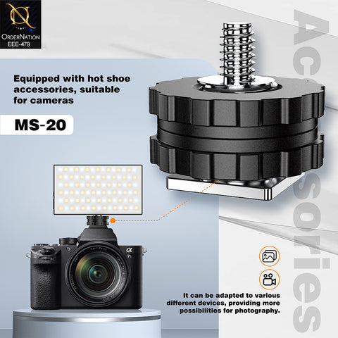 Plokama MS-20 Magnetic 6W LED Photography Light with Camera Hot Shoe Adapter