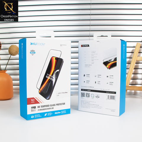 iPhone 17 Screen Protector - Transparent - Kuzoom 9D Glass Full Screen Tempered Glass