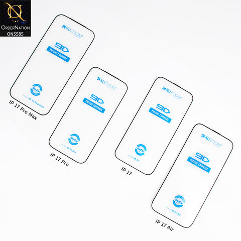 iPhone 17 Screen Protector - Transparent - Kuzoom 9D Glass Full Screen Tempered Glass