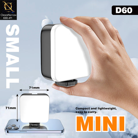 Plokama D60 Mini LED Video Light – Portable Pocket Photography & Vlog Fill Light