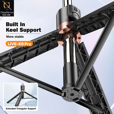 Plokama LIVE-K9 Pro 1700mm Live Broadcast Stand with Dual LED Ring Lights