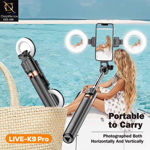 Plokama LIVE-K9 Pro 1700mm Live Broadcast Stand with Dual LED Ring Lights