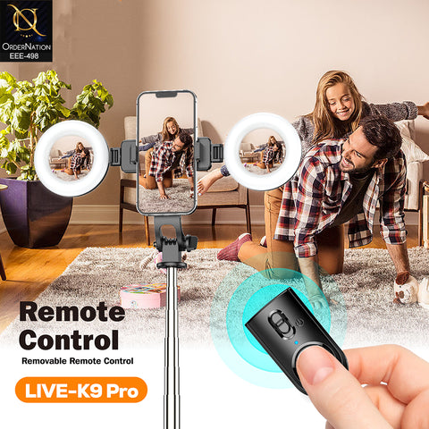 Plokama LIVE-K9 Pro 1700mm Live Broadcast Stand with Dual LED Ring Lights