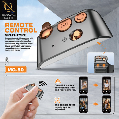 PLOKAMA MG-50 Magnetic Selfie Stick with Remote Control Portable Phone Camera Grip for Android & iPhone