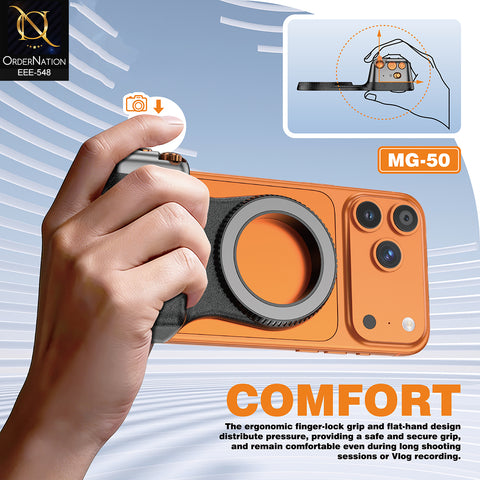 PLOKAMA MG-50 Magnetic Selfie Stick with Remote Control Portable Phone Camera Grip for Android & iPhone