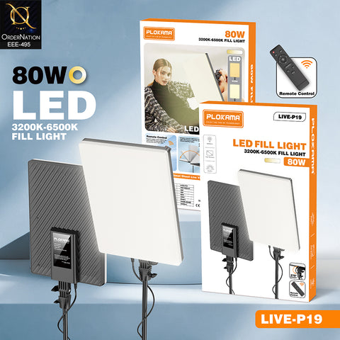 Plokama LIVE-P19 Professional 80W LED Video Panel Light with Remote Control