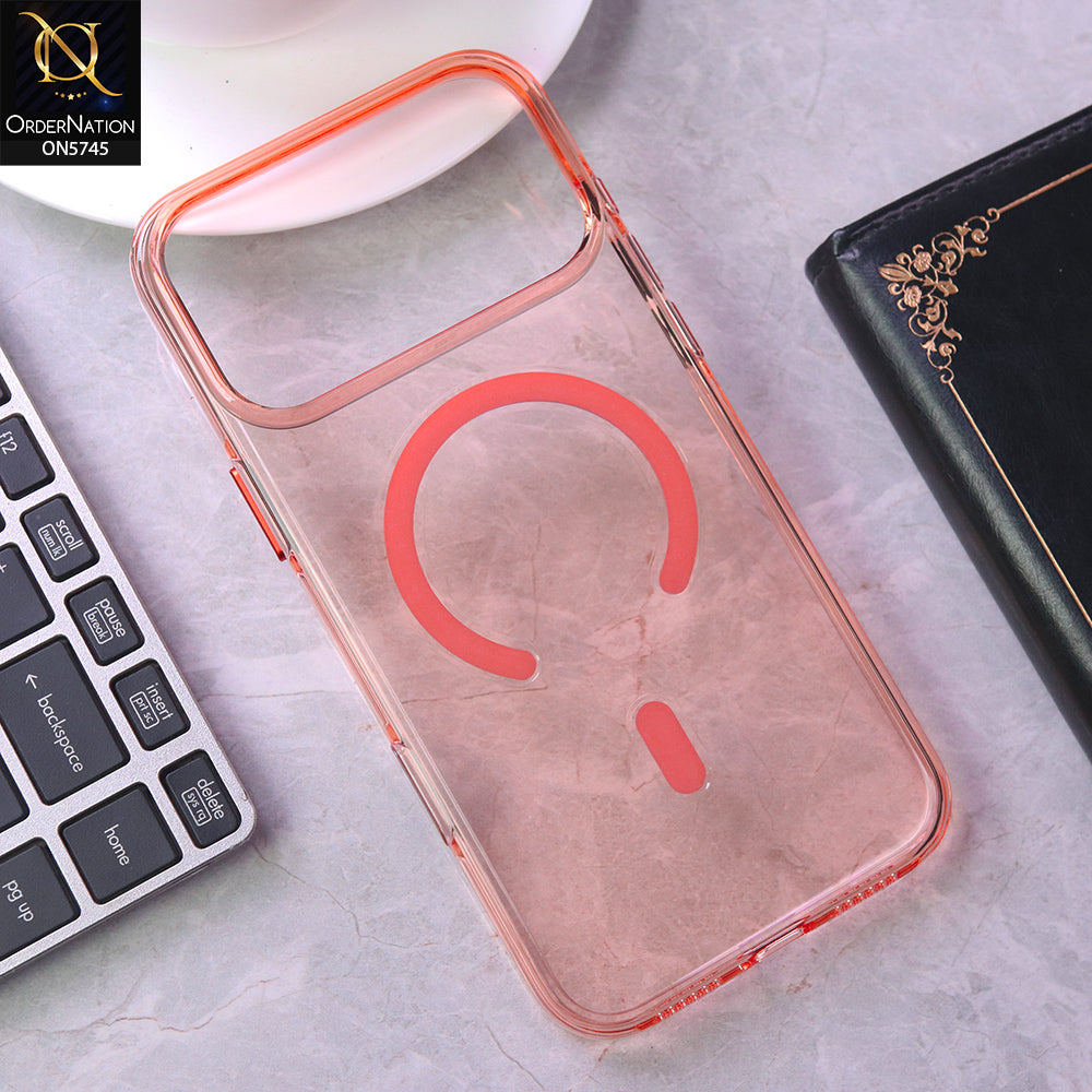 iPhone 17 Pro Max Eouro Orange MagSafe Crystal Clear Back Case