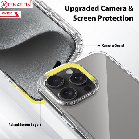 iPhone 16 Pro Max Cover - Transparent - ONation Crystal Series - Premium Quality Clear Case No Yellowing Back With Smart Shockproof Cushions