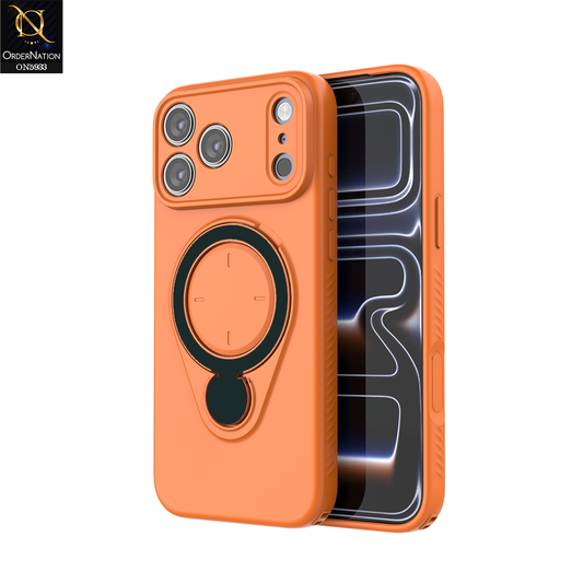 iPhone 17 Pro Max Cover - Orange - MagSafe Compatible Case with Foldable Kickstand