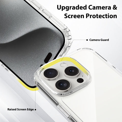 iPhone 16 Pro Cover - Transparent - ONation Crystal Series - Premium Quality Clear Case No Yellowing Back With Smart Shockproof Cushions
