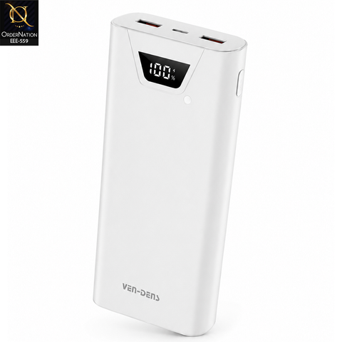 VEN-DENS VD-PB044 20000mAh Fast Charging Power Bank 22.5W Digital Display Portable Power Bank