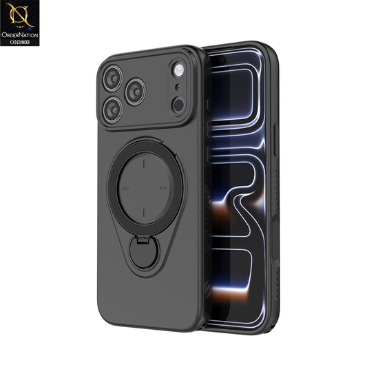 iPhone 17 Pro Max Cover - Black - MagSafe Compatible Case with Foldable Kickstand
