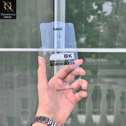 Samsung Galaxy S25 Ultra Protector - Transparent - Xmart 8K Tempered Glass Anti Static Screen Protector With Curved Clear Screen Film
