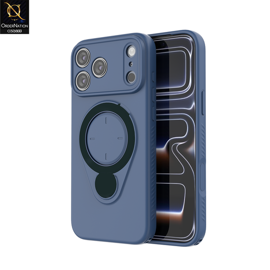 iPhone 17 Pro Max Cover - Blue - MagSafe Compatible Case with Foldable Kickstand