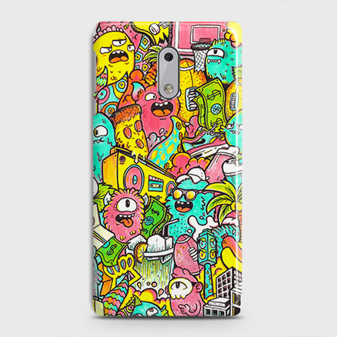 Nokia 6 Cover - Matte Finish - Candy Colors Trendy Sticker Collage Printed Hard Case With Life Time Guarantee