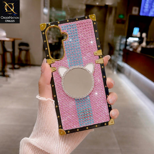 Samsung Galaxy M17 Cover -  Pink - New Glamorous Bling Phone Cover with Crystal Animal Design Ring Holder