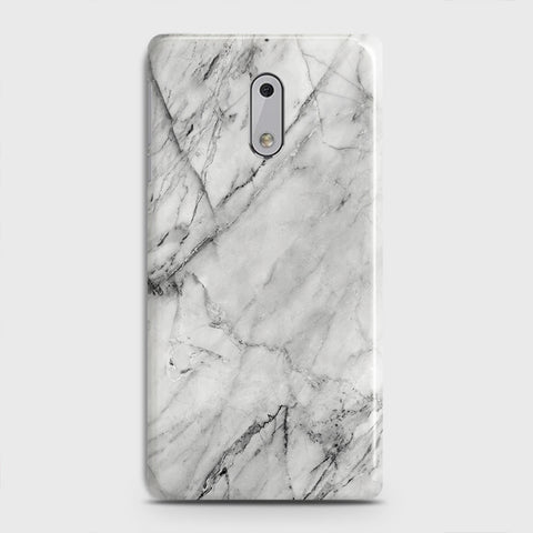 Nokia 6 Cover - Matte Finish - Trendy White Floor Marble Printed Hard Case with Life Time Colors Guarantee - D2