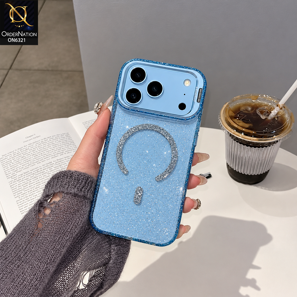 iPhone 17 Pro Max Cover - Blue - Glitter Sparkle Luxury Protective Phone Case with Stylish Ring Design