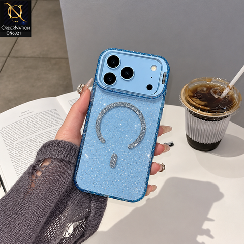iPhone 17 Pro Max Cover - Blue - Glitter Sparkle Luxury Protective Phone Case with Stylish Ring Design