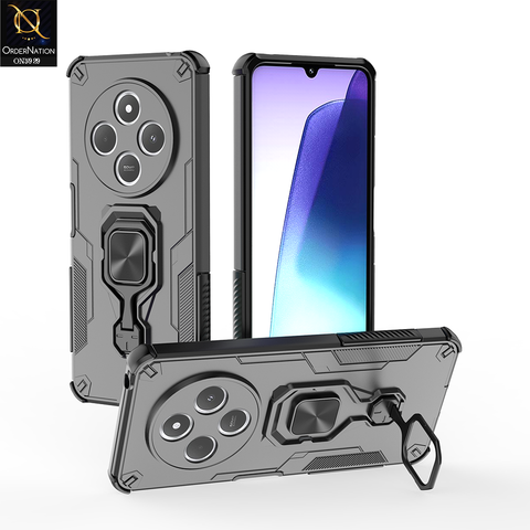 Xiaomi Redmi A4 Cover - Black - New High Grade Quality Armor Case With Metal Ring And KickStand