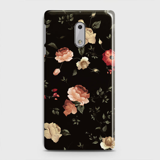 Nokia 6 Cover - Matte Finish - Dark Rose Vintage Flowers Printed Hard Case with Life Time Colors Guarantee