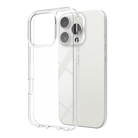 iPhone 16 Pro Cover - Transparent - ONation Crystal Series - Premium Quality Clear Case No Yellowing Back With Smart Shockproof Cushions