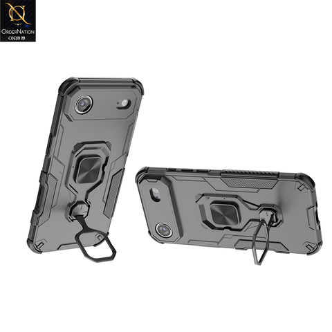 iPhone 17 Air Cover - Black - New High Grade Quality Armor Case With Metal Ring And KickStand