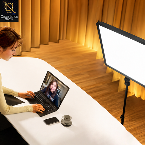 RL-24 LED Video Light Panel with Tripod Stand, Remote Control & 3 Lighting Modes (Without Tripod Stand)