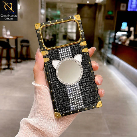 iPhone 18 Pro Max Cover -  Black - New Glamorous Bling Phone Cover with Crystal Animal Design Ring Holder