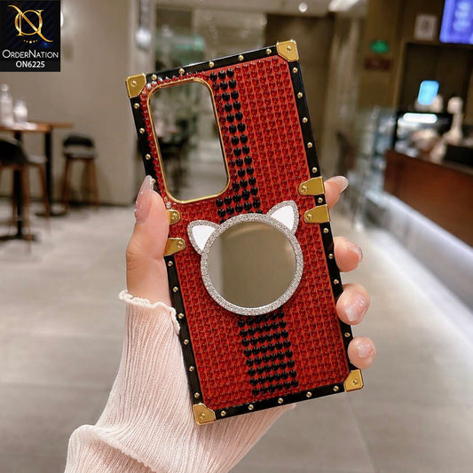 Tecno Spark 40 Pro Plus Cover -  Red - New Glamorous Bling Phone Cover with Crystal Animal Design Ring Holder