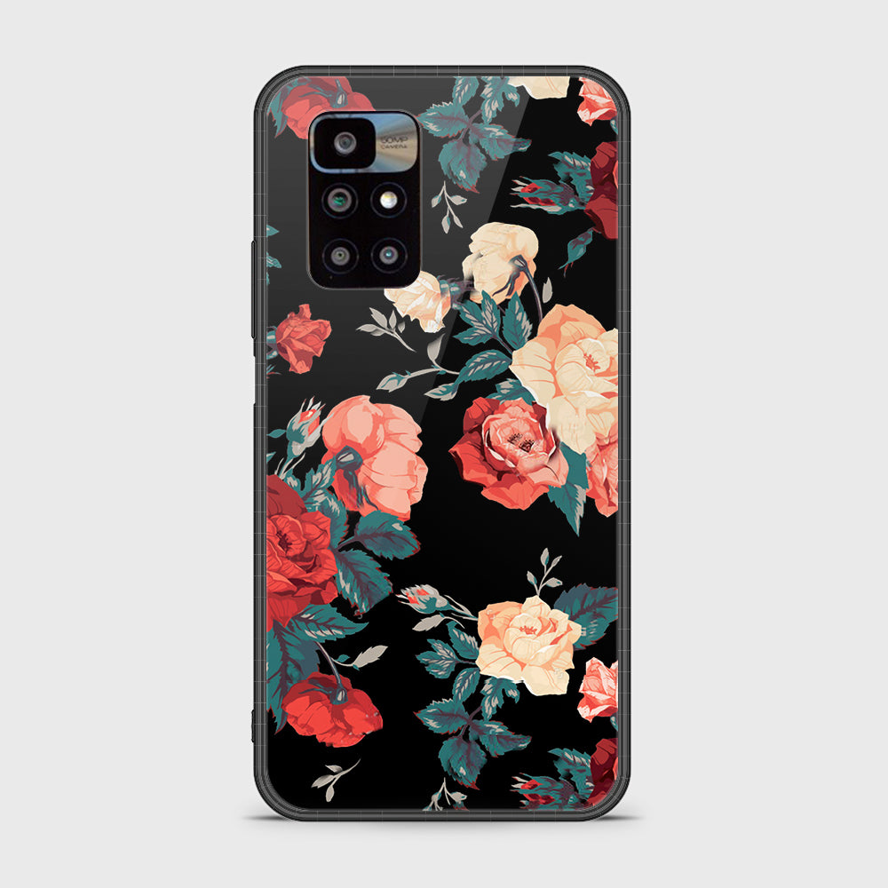 Xiaomi Redmi 10 Cover - Floral Series 2 - HQ Ultra Shine Premium Infinity Glass Soft Silicon Borders Case (Fast Delivery)