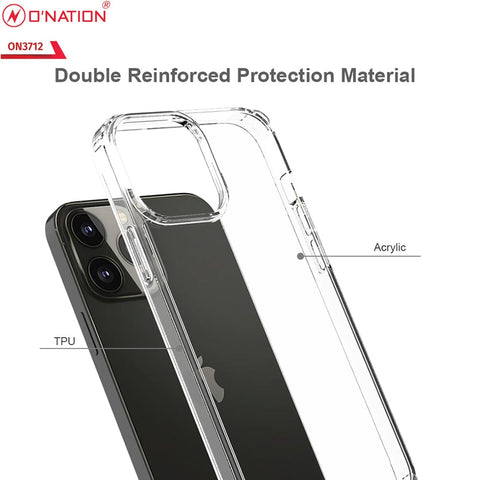 iPhone 13 Pro Max Cover - Black - ONation Crystal Series - Premium Quality Clear Case No Yellowing Back With Smart Shockproof Cushions