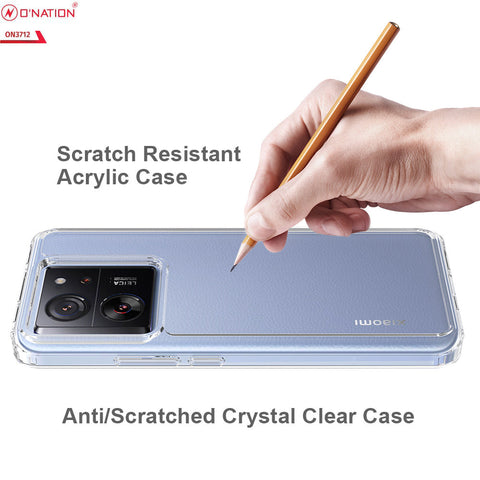 Xiaomi 13T Pro Cover  - ONation Crystal Series - Premium Quality Clear Case No Yellowing Back With Smart Shockproof Cushions