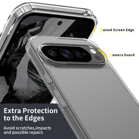 Google Pixel 10 Pro XL Cover - Transparent - ONation Crystal Series - Premium Quality Clear Case No Yellowing Back With Smart Shockproof Cushions