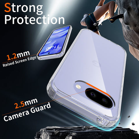 Google Pixel 10a Cover - Transparent - ONation Crystal Series - Premium Quality Clear Case No Yellowing Back With Smart Shockproof Cushions