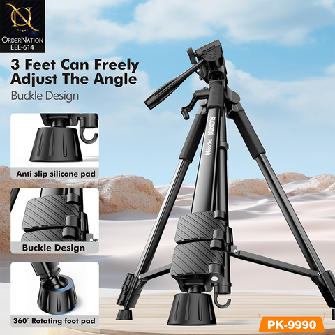 PLOKAMA PK-9990 180cm (71-Inch) Camera Tripod with 360° Head, Phone Holder & Remote Control