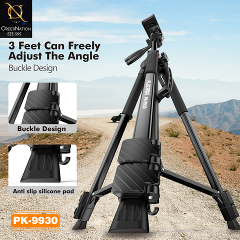PLOKAMA PK-9930 150CM Camera Tripod Stand | Adjustable Phone Holder, Remote Control & Carry Bag for DSLR, Camcorder & Smartphone