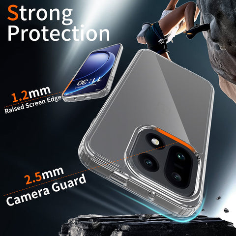 OnePlus 15 Cover  - ONation Crystal Series - Premium Quality Clear Case No Yellowing Back With Smart Shockproof Cushions