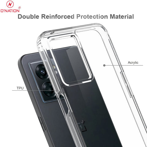 Oppo A57 4G 2022 Cover  - ONation Crystal Series - Premium Quality Clear Case No Yellowing Back With Smart Shockproof Cushions