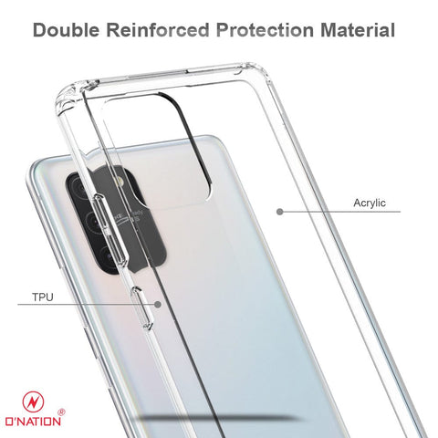 Samsung Galaxy M80s Cover  - ONation Crystal Series - Premium Quality Clear Case No Yellowing Back With Smart Shockproof Cushions