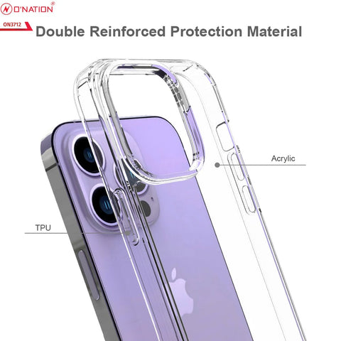 iPhone 14 Pro Cover  - ONation Crystal Series - Premium Quality Clear Case No Yellowing Back With Smart Shockproof Cushions