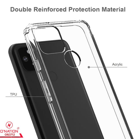 Google Pixel 5 Cover  - ONation Crystal Series - Premium Quality Clear Case No Yellowing Back With Smart Shockproof Cushions