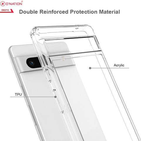 Google Pixel 7a Cover  - ONation Crystal Series - Premium Quality Clear Case No Yellowing Back With Smart Shockproof Cushions