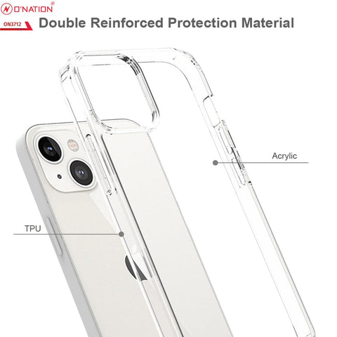 iPhone 14 Cover  - ONation Crystal Series - Premium Quality Clear Case No Yellowing Back With Smart Shockproof Cushions